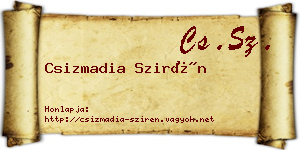 Csizmadia Szirén névjegykártya